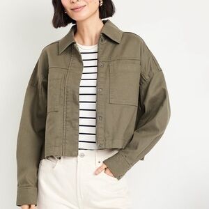 Old Navy Canvas Crop Utility Jacket